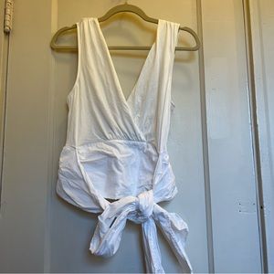 Anthropologie Sunday in Brooklyn White Tie Wrap Tank size Small